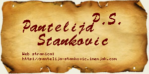 Pantelija Stanković vizit kartica